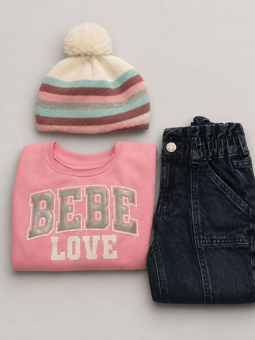 bebe Pink 'BEBE LOVE' Crewneck Sweatshirt